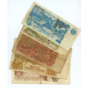 Alžírsko, 10, 50, 100 a 0 dinárů (1970-1983), sada 5 bankovek