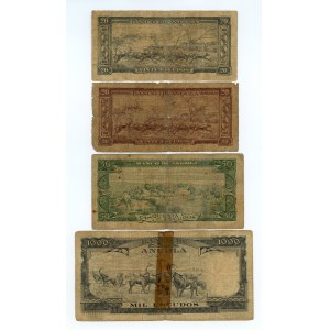 Angola, 20, 50 and 1000 escudos 1926, set of 4 banknotes
