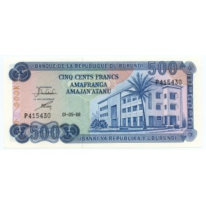 Afrika,Bank Republic of Burundi 500 franků 1988