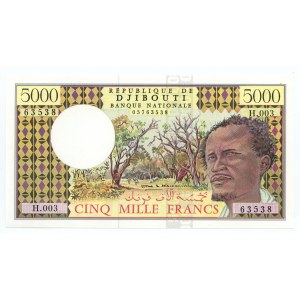 Afryka - Republika Djibouti 5000 franków