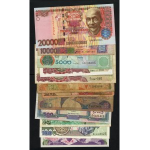Afrika - Bank of Ghana 1986 - 2003 Cedis bankovky sada 12 kusů