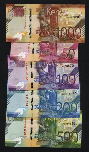 Afrika - Central Bank of Kenya 2019 šilinků sada 5 kusů