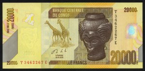 Afrika - Konžská centrálna banka 2020 - 20000 frankov