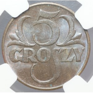 II RP, 5 groszy 1938 - NGC MS 64 BN