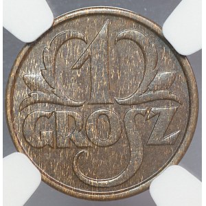 II RP, 1 grosz 1928 - NGC MS 63 BN