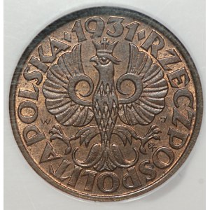 II RP, 1 groš 1931 - NGC MS 64 RB