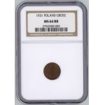 II RP, 1 groš 1931 - NGC MS 64 RB