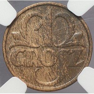 II RP, 1 grosz 1932 - NGC MS 62 BN