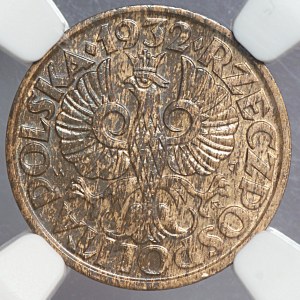 II RP, 1 grosz 1932 - NGC MS 62 BN