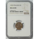II RP, 2 groše 1925 - NGC MS 64 BN