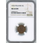 II RP, 2 groše 1925 - NGC MS 64 BN