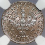 II RP, 1 grosz 1923 - NGC MS 66 BN