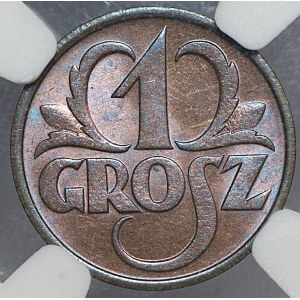 II RP, 1 haléř 1930 - NGC MS 65+ RB