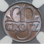 II RP, 1 grosz 1930 - NGC MS 65+ RB