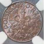 II RP, 1 haléř 1930 - NGC MS 65+ RB