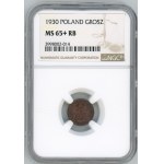 II RP, 1 haléř 1930 - NGC MS 65+ RB