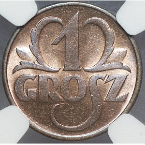II RP, 1 grosz 1935 - NGC MS 64 RB