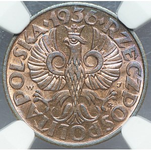 II RP, 2 pennies 1936 - NGC MS 65 RB
