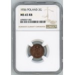 II RP, 2 pennies 1936 - NGC MS 65 RB