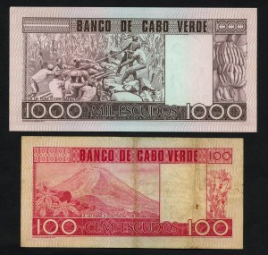 Afrique - Cap-Vert - Billets de banque Esudos set de 2 pièces