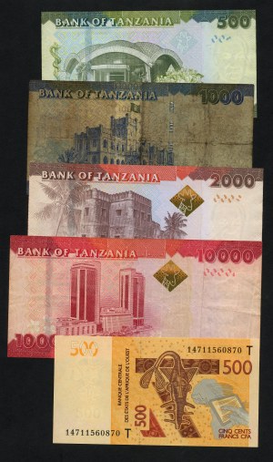 Afrika - Tanzanie - Šilinky sada 5 kusů