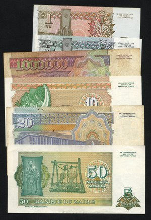 Africa - Zaire 1992 -1993 Zaires set of 6 pieces
