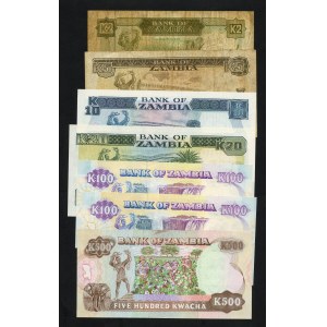 Afrika - Zambijská měna - Zambijská kwacha sada 7 kusů