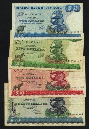 Africa - Zimbabwe 1983 - 1994 Dollar set of 4 pieces