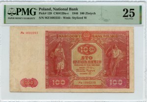 100 zlotých 1946, náhradní série Mz, PMG 25