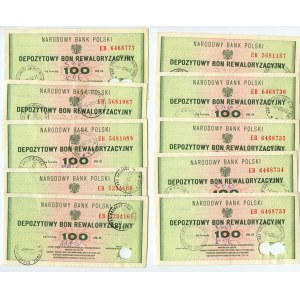 NBP, Depozytowy Bon Rewaloryzacyjny 100 zł - zestaw 10 sztuk