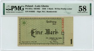 Ghetto Lodz (Ghetto Litzmannstadt), 1 Mark 1940 PMG 58