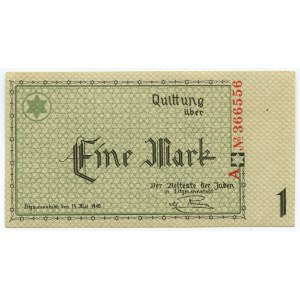 Getto Łódź (Litzmannstadt Ghetto), 1 marka 1940, seria A, numeracja 6 cyfrowy
