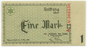 Ghetto Lodz (Litzmannstadt Ghetto), 1 mark 1940, series A, numbering 6 digits