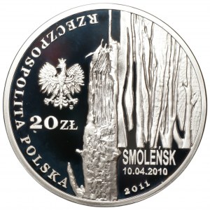 III RP, 20 złotych 2011 Smoleńsk - Pamięci Ofiar 10.04.2010