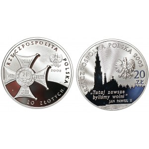 III RP, 20 zloty 2008 - 90 Anniversary of Regaining Independence and 20 zloty 2005 - 350 Defense of Jasna Gora, set of 2 coins