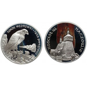 III RP 20 złotych 2008 - Sokół Wędrowny oraz 20 złotych 2006 Kościół w Haczowie, zestaw 2 sztuk monet