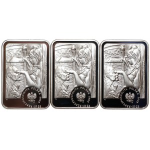 III RP, 20 złotych 2003, Jacek Malczewski, zestaw 3 sztuk monet