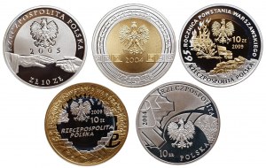 Third Republic, 10 gold (2004-2005), set of 5 coins