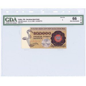 200,000 zloty 1989 - series M, GDA 66 EPQ