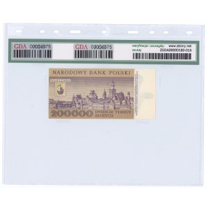200,000 zloty 1989 - series M, GDA 66 EPQ