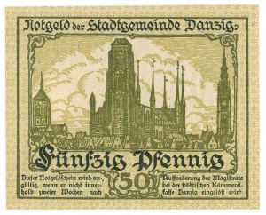 GDAŃSK,DANZIG, 50 fenig (pfennig) 1919