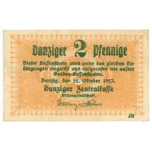 GDAŃSK/DANZIG - 2 fenigs 1923, octobre