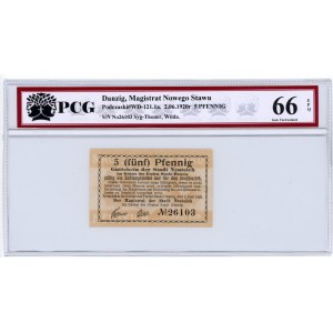 GDAŃSK/DANZIG, 5 fenig 1920, PCG 66EPQ