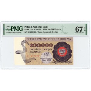 200.000 złotych 1989 seria C - PMG 67EPQ, 2-ga max nota