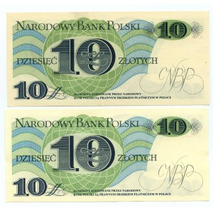 10 gold 1982 - series A , R set of 2 pieces