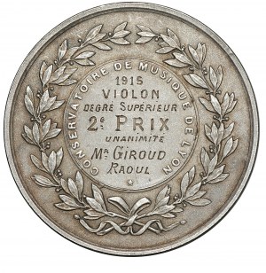 France, Prize Medal Conservatory of Music Lyon 1915