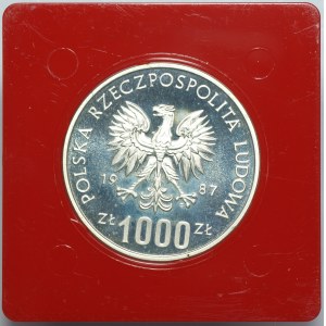 Polská lidová republika, 1 000 zlotých 1987 - Slezské zemské muzeum Katovice, stříbrný vzorek