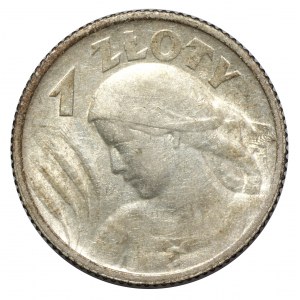 II RP, 1 zl. 1924 Žena a uši, Paříž (roh a pochodeň)