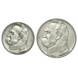 II RP, Zestaw 5-10 złotych 1935-36 Piłsudski