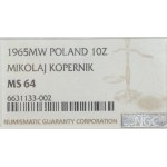 PRL, 10 złotych 1965 Kopernik - NGC MS64